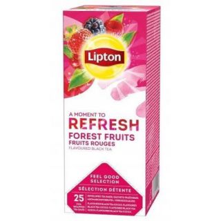 Herbata czarna Lipton Feel Good Selection Refresh, 25 torebek w kopertach owoce leśne