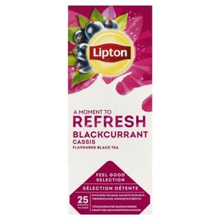 Herbata czarna Lipton Feel Good Selection Refresh Blackcurrant, aromatyzowana, torebki w kopertach 25 kopert