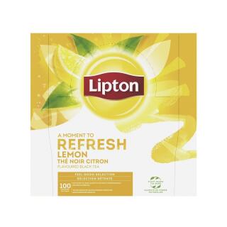 Herbata czarna Lipton Feel Good Selection Refresh Lemon, aromatyzowana, torebki w kopertach 100 kopert