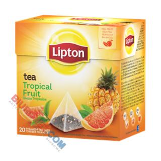 Herbata czarna Lipton Piramidka, aromatyzowana, ekspresowa, 20 torebek Owoce Tropikalne