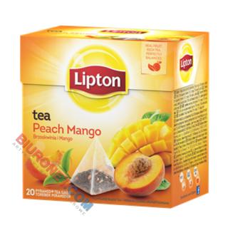 Herbata czarna Lipton Piramidka, aromatyzowana, ekspresowa, 20 torebek Brzoskwinia Mango