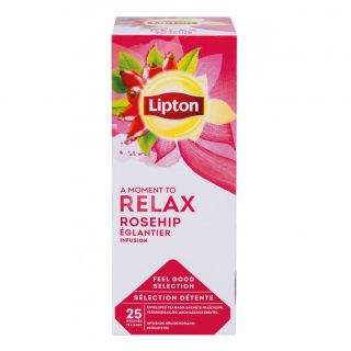 Herbata czarna Lipton Relax, aromatyzowana, ekspresowa, 25 kopert Dzika Róża