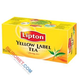 Herbata czarna Lipton Yellow Label, ekspresowa, torebki ze sznureczkami 50 torebek