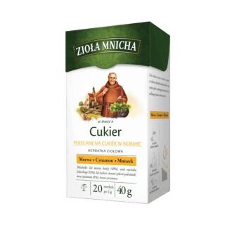 Herbata funkcyjna Zioła Mnicha Cukier, polecane na cukier w normie 20 torebek