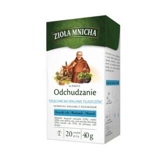 Herbata funkcyjna Zioła Mnicha Odchudzanie, polecane na spalanie tłuszczów 20 torebek