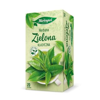 Herbata Herbapol Zielona Klasyczna, torebki bez sznureczków 20 torebek