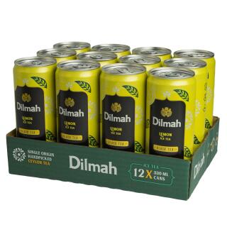 Herbata mrożona Dilmah Black Ice Tea Cytrynowa 330ml, napój w puszce 12 sztuk