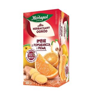 Herbata owocowa Herbapol Herbaciany Ogród Imbir z Pomarańczą i Pigwą, torebki bez sznureczków 20 torebek