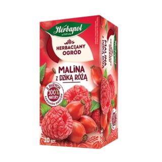 Herbata owocowa Herbapol Herbaciany Ogród Malina z Dziką Różą, torebki bez sznureczków 20 torebek
