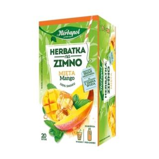 Herbata owocowa Herbapol Herbatka Na Zimno Mięta Mango, torebki bez sznureczków 20 torebek