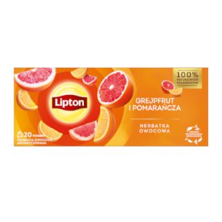 Herbata owocowa Lipton, aromatyzowana, 20 torebek grapefruit i pomarańcza