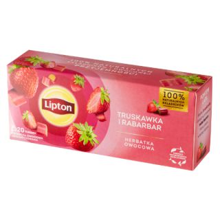 Herbata owocowa Lipton, aromatyzowana, 20 torebek truskawka i rabarbar