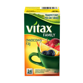 Herbata owocowa Vitax Family Owocowy Raj, torebki bez sznureczków 24 torebki