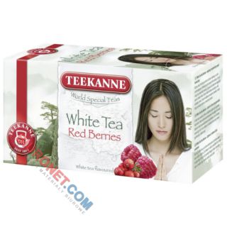 Herbata Teekanne White Tea, 20 torebek w kopertach żurawina - malina