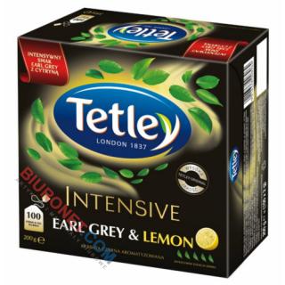 Herbata Tetley Intensive Earl Grey & Lemon, czarna aromatyzowana 100 torebek
