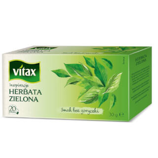 Herbata Vitax Inspiracje Zielona, torebki ze sznureczkami 20 torebek