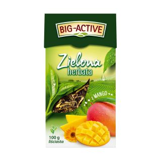 Herbata zielona Big-Active, liściasta aromatyzowana, 100g mango