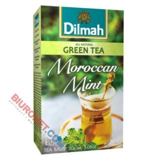 Herbata zielona Dilmah Green Tea, 20 torebek ze sznureczkami marokańska mięta