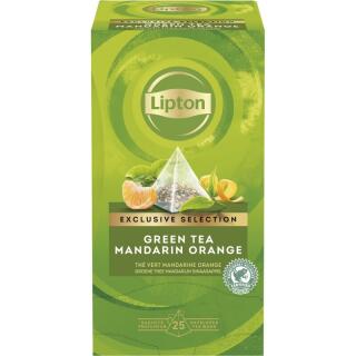 Herbata zielona Lipton Exclusive Selection Mandarynki i Pomarańcza, aromatyzowana, torebki piramidki 25 torebek