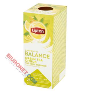 Herbata zielona Lipton Feel Good Selection Balance Green Tea, 25 torebek w kopertach cytrusowa