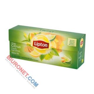 Herbata zielona Lipton Green Tea Citrus, ekspresowa, torebki ze sznureczkami 25 torebek