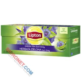Herbata zielona Lipton Green Tea Earl Grey, ekspresowa, torebki ze sznureczkami 25 torebek