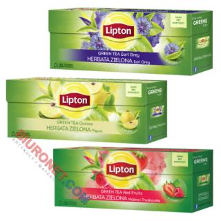 Herbata zielona Lipton Green Tea Red Fruits, ekspresowa, torebki ze sznureczkami 25 torebek