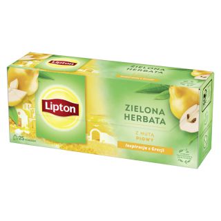 Herbata zielona Lipton Green Tea z pigwą, ekspresowa, torebki ze sznureczkami 25 torebek