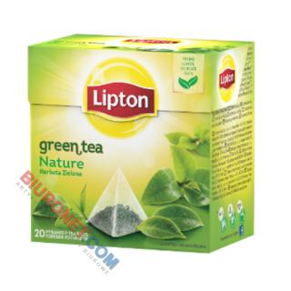 Herbata zielona Lipton Piramidka Green Tea, aromatyzowana, ekspresowa, 20 torebek Nature