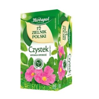 Herbata ziołowa Herbapol Zielnik Polski Czystek, torebki bez sznureczków 20 torebek