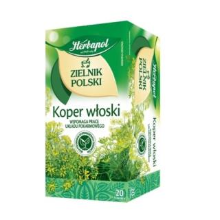Herbata ziołowa Herbapol Zielnik Polski Koper Włoski, torebki bez sznureczków 20 torebek