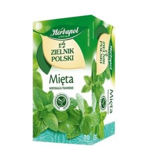 Herbata ziołowa Herbapol Zielnik Polski Mięta, torebki bez sznureczków 20 torebek