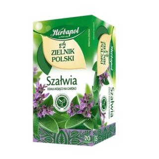 Herbata ziołowa Herbapol Zielnik Polski Szałwia, torebki bez sznureczków 20 torebek