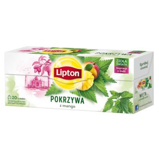 Herbata ziołowa Lipton, ekspresowa, 20 torebek pokrzywa z mango