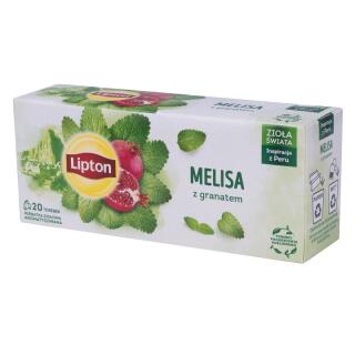 Herbata ziołowa Lipton Melisa z Granatem, torebki ze sznureczkami 20 torebek