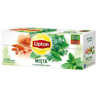 Herbata ziołowa Lipton Mięta z Eukaliptusem, torebki ze sznureczkami 20 torebek