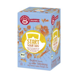 Herbata ziołowa Teekanne Satrt Your Day Bio, 20 torebek w kopertach  yerba mate, trawa cytrynowa