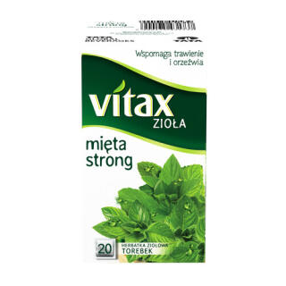 Herbata ziołowa Vitax Zioła Mięta Strong, torebki bez sznureczków 20 torebek