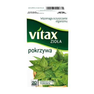 Herbata ziołowa Vitax Zioła Pokrzywa, torebki bez sznureczków 20 torebek
