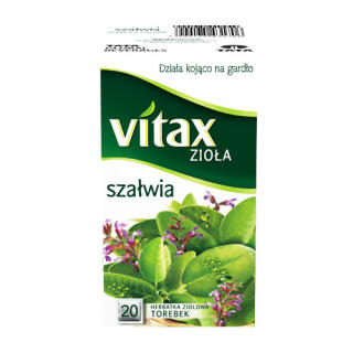 Herbata ziołowa Vitax Zioła Szałwia, torebki bez sznureczków 20 torebek