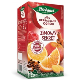 Herbata ziołowo-owocowa Herbapol Zimowy Sekret, 20 torebek bez sznureczków pomarańcza, imbir, goździk