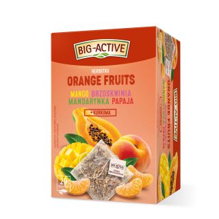 Herbatka owocowa Big-Active Orange Fruits, aromatyzowana, torebki w kopertach
 20 torebek