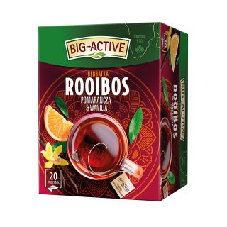 Herbatka Rooibos Big-Active Pomarańcza i Wanilia, torebki w kopertach 20 torebek