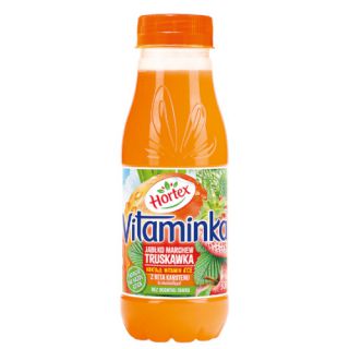 Hortex Vitaminka Jabłko Marchew Truskawka 300ml, owocowy sok w butelce PET 6 sztuk