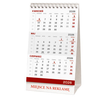 Kalendarz biurkowy 2026 Wokół Nas KB038B, trójdzielny terminarz na spirali, pionowy 11 x 17 cm