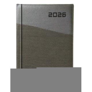 Kalendarz książkowy 2026 Michalczyk i Prokop Asesor T-249, format B5, rozkład tygodniowy, registry wycinane szara okładka
