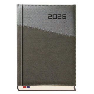 Kalendarz książkowy 2026 Michalczyk i Prokop Senator T-240, format A5, rozkład dzienny, registry wycinane szara okładka
