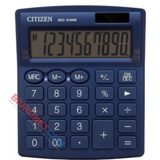 Kalkulator biurowy Citizen SDC-810NR, wyświetlacz 10 cyfr, kolorowa obudowa granatowy