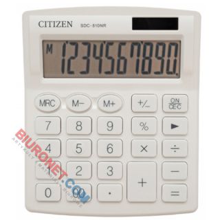 Kalkulator biurowy Citizen SDC-810NR, wyświetlacz 10 cyfr, kolorowa obudowa biały