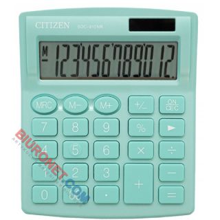 Kalkulator biurowy Citizen SDC-812 NR, wyświetlacz 12 cyfr, kolorowa obudowa miętowy